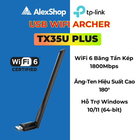 [AX1800 ]TP-Link Archer TX35U Plus USB Wi-Fi AX1800 Hiệu Suất Cao