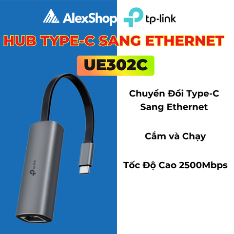 [2.5Gb]TP-Link UE302C Bộ Chuyển USB Type-C Sang Ethernet 2.5 Gigabit