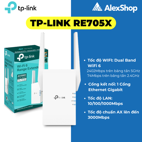 [AX3000] TP-Link RE705X Mở Rộng Sóng Wifi 6, Hỗ Trợ Easy Mesh