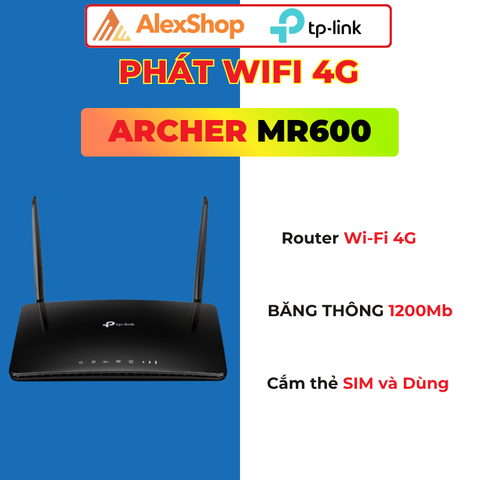 [AC1200]TP-Link Archer MR600 Router Wi-Fi Băng Tần Kép 4G+ Cat6 AC1200