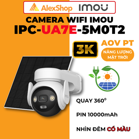 [5M-4G + Solar +Aurora] Camera Imou UA7E 4G Solar Công Nghệ Aurora, Xoay 360 Độ Ngoài Trời_IPC-UA7E-5M0T2-EU/FSP14