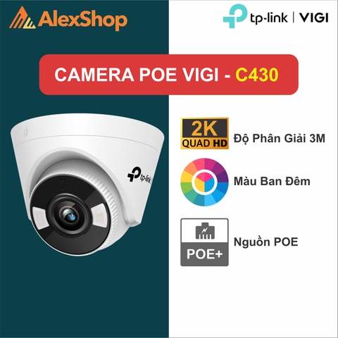[3M] VIGI C430 (4mm) | Camera Trong Nhà POE TP-Link, Màu Ban Đêm, Phân Giải 3M