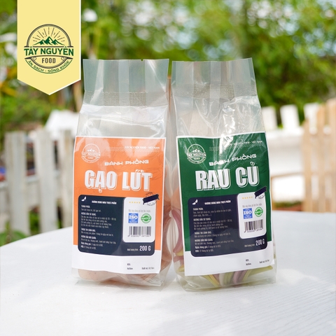 Combo Bánh phồng rau củ và Bánh phồng gạo lứt loại 200g