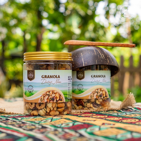 Combo 2 hũ Granola Dưỡng nhan kèm Gáo dừa và thìa gỗ