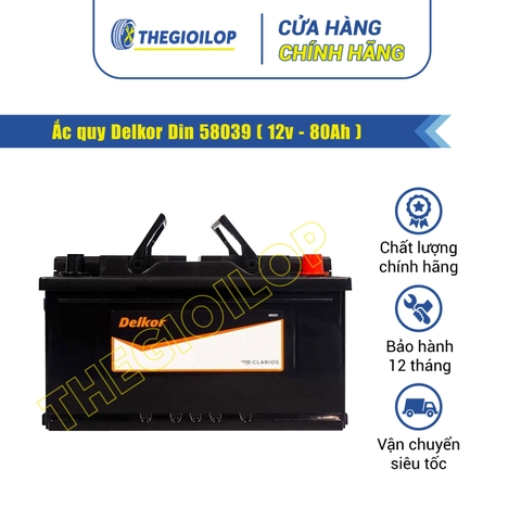 Ắc Quy Delkor DIN 58039 - Bảo Hành 12 Tháng - Thegioilop.vn