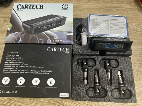Cảm biến áp suất lốp Cartech năng lượng mặt trời ( van trong)