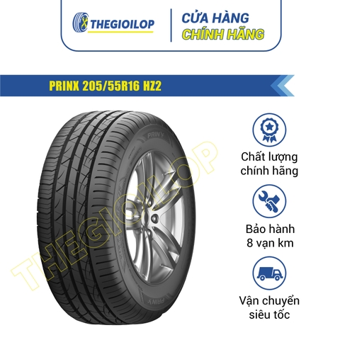 Lốp PRINX 205/55R16 HZ2 - Lốp hiệu suất cao mọi mùa (UHP All-Season), dành cho sedan thể thao, coupe và crossover.