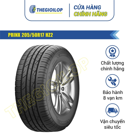 Lốp PRINX 205/50R17 HZ2 - Lốp hiệu suất cao mọi mùa (UHP All-Season), dành cho sedan thể thao, coupe và crossover.