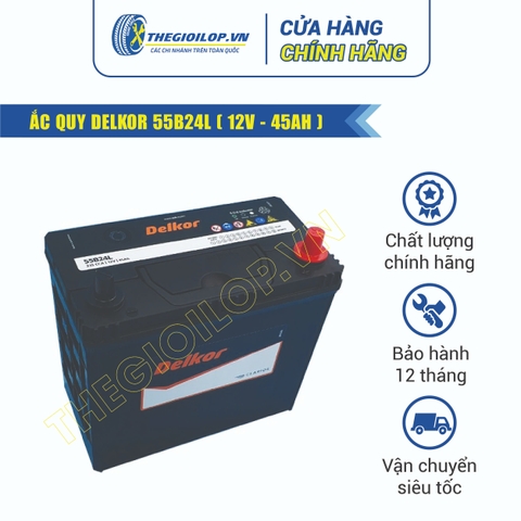 ẮC QUY DELKOR 55B24L (12V - 45AH)
