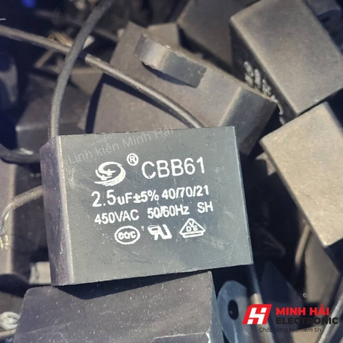 Tụ quạt CBB61 2uf 2.5uf 3uf 450V  Tụ quạt điện 2uf 450V 3uf 450V 4uf 450V chất lượng