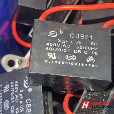 Tụ quạt CBB61 2uf 2.5uf 3uf 450V  Tụ quạt điện 2uf 450V 3uf 450V 4uf 450V chất lượng