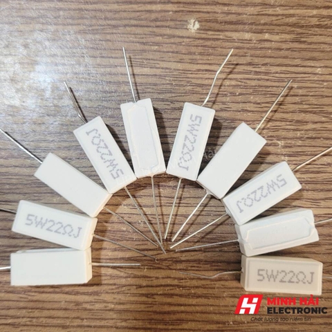 Combo 10 con Trở sứ ngang công suất 5W 22R. 5W 0.33R