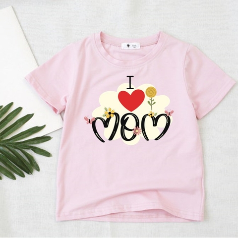 Áo thun cotton dày dặn cho bé trai bé gái họa tiết chữ
