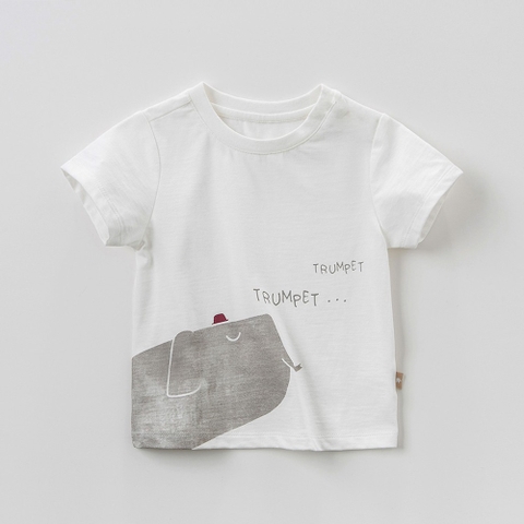 Áo thun bé gái cotton hình con voi