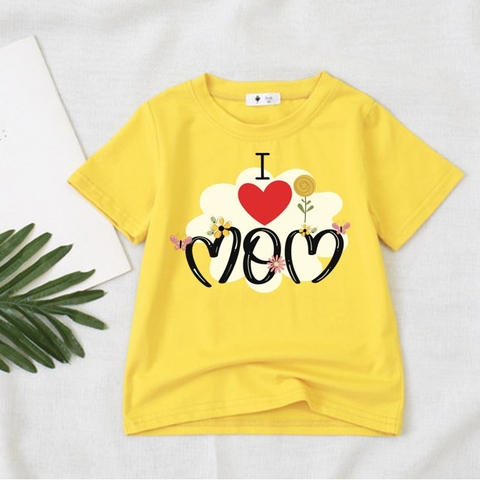 Áo thun cotton dày dặn cho bé trai bé gái họa tiết chữ