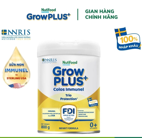 Sữa Bột Nutifood GrowPLUS+ Sữa Non Immunel từ 0 - 12 tháng 800g 7350107133563