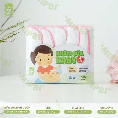 Khăn Sữa BABY 3 Lớp Mipbi KBSS01