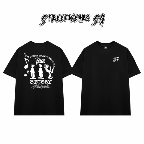 Áo Thun Stussy x Patta Sound Connection Cotton Cao Cấp Form Rộng Unisex Streetwears SG – STU017