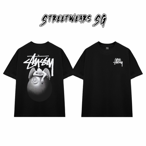 Áo Thun Stussy Angel 8 Ball Cotton Cao Cấp Form Rộng Unisex Streetwears SG – STU055