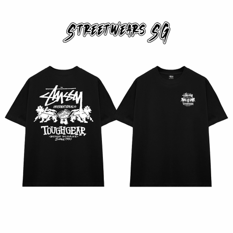 Áo Thun Stussy Tough Gear Lions Cotton Cao Cấp Form Rộng Unisex Streetwears SG – STU027