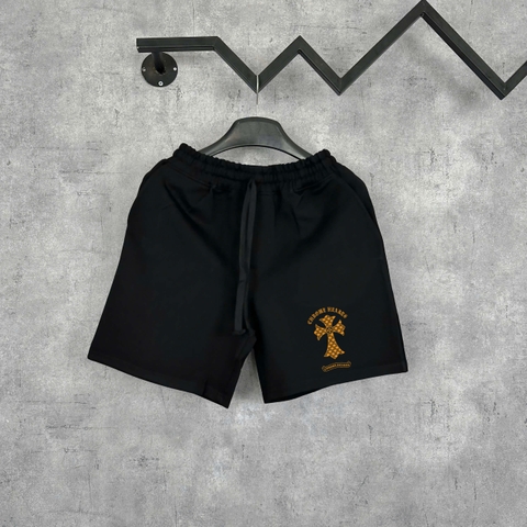Quần Shorts Nỉ Chrome Hearts Gold Camo Cross Form Rộng – Streetwears SG