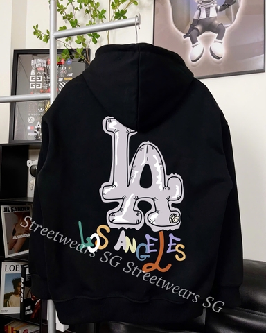 Áo Hoodie MLB Los Angeles Bubble Art Form Rộng Unisex - Streetwears SG - HDMLB-1