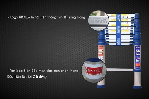 Thang nhôm rút đơn Nikawa NK-48 new