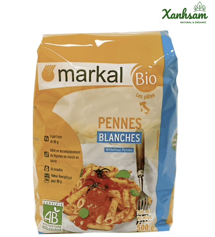 Mì NUI ỐNG PENNE TRẮNG hữu cơ - EU Organic - Markal - Pháp - 500gr