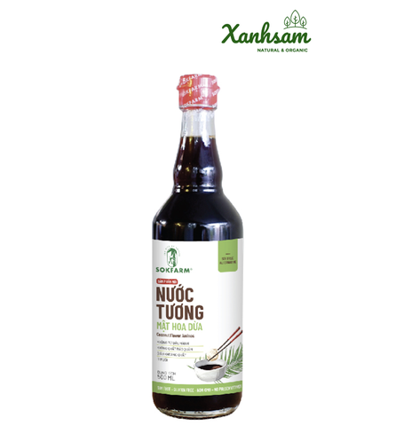 Nước tương Mật Hoa Dừa 500ml - Sokfarm - Trà Vinh