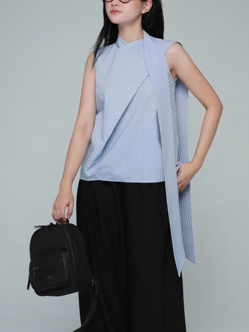 Seleen, Áo sơ mi không tay kiểu nữ chéo thân trước cổ cao dây áo dài , WT0071