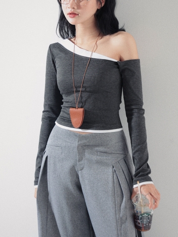 Seleen, Áo thun vai trễ chéo giả 2 lớp, WT0128