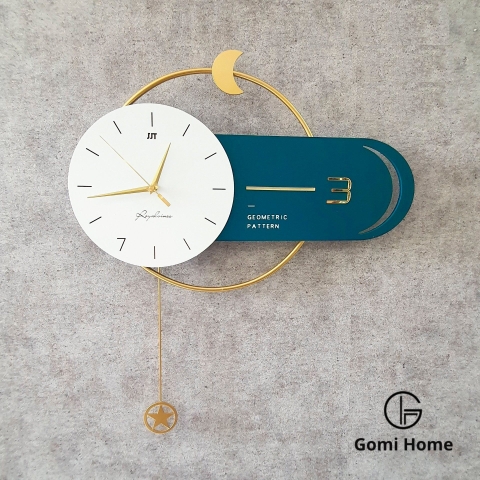 Đồng hồ con lắc mặt trăng ( xanh )