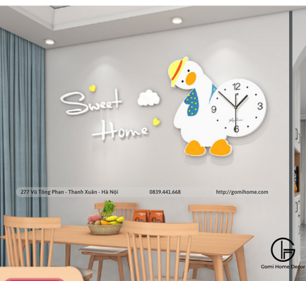 Đồng Hồ Vịt Trắng Sweet home | gomihome