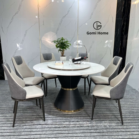 Bộ Bàn Ăn Tròn Xoay ( Đá Ceramic Cao Cấp  )