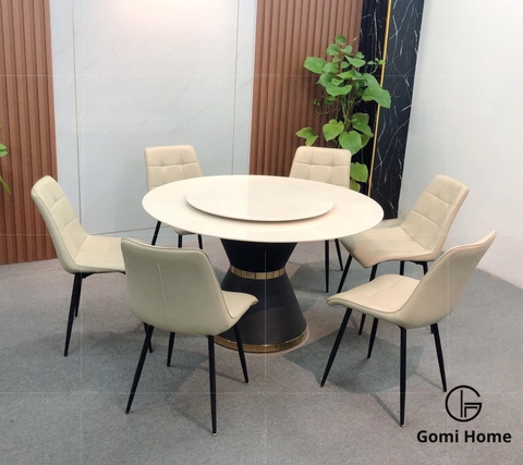Bộ Bàn Ăn Tròn Xoay ( Đá Ceramic Cao Cấp  )
