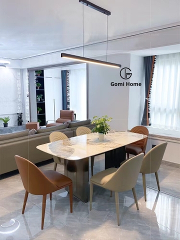 Bộ Bàn Ăn Chân Nửa Trụ Đối ( Đá Siêu Tinh Thể )