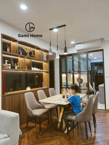 Bộ Bàn Ăn Chân Đan Inox Mạ PVD + 6 Ghế Sheraton