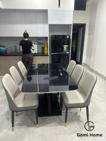 Bộ Bàn Ăn Chân Đan + 6 Ghế Monet