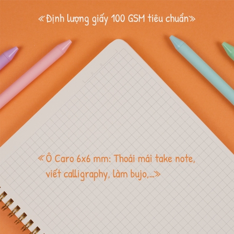 SỔ LÒ XO KÉP CAROB5 BÌA MÀU 80  TRANG