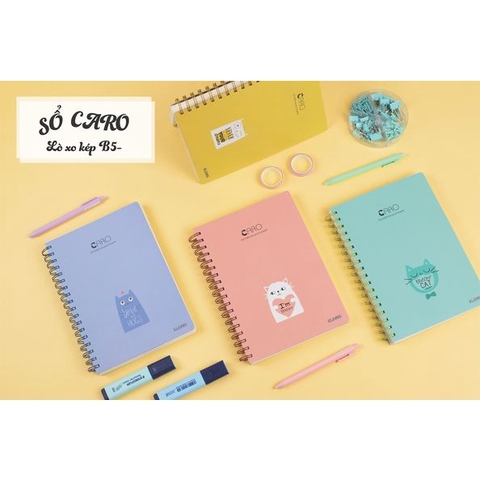Sổ lò xo kép Caro B5- - 200 trang giấy dày 120gsm