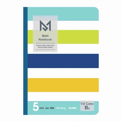 Vở may dán gáy giấy Caro B5 120 trang 70GSM ; MS: 990
