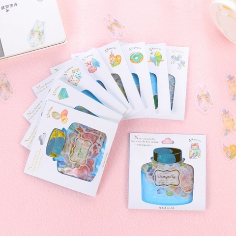 Sticker jam jelly gói ( 48 hình ) dán trang trí sổ