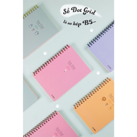 Sổ lò xo kép ruột chấm Dot Grid B5- - 200 trang