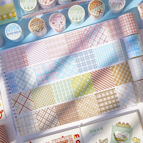 Cuộn Washi tape băng dính rộng 5cm hình caro