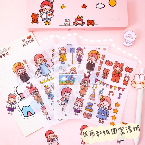 STICKER GÓI 4 TỜ CUTE