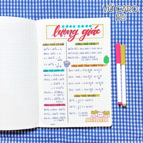 Vở may dán gáy Caro B5 - 120 trang