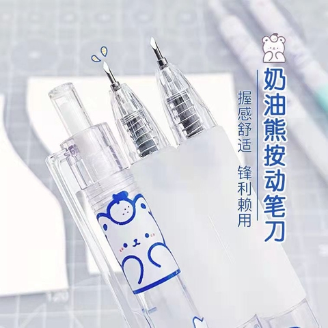 BÚT DAO DẠNG BÚT BẤM TIỆN DỤNG DÙNG CẮT STICKER WASHI