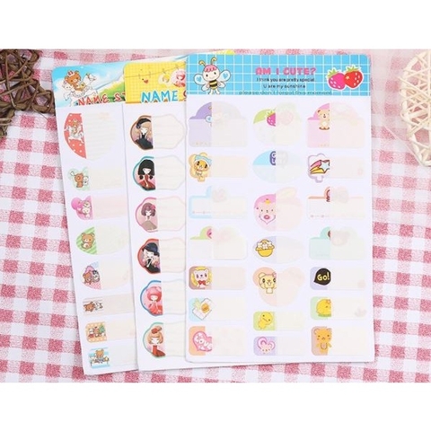Nhãn dán  Sticker name đánh dấu đồ dùng cá nhân