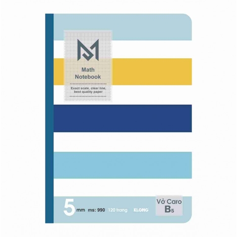 Vở may dán gáy giấy Caro B5 120 trang 70GSM ; MS: 990
