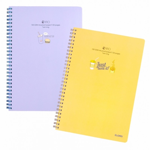 Sổ lò xo kép Caro B5 bìa nhựa 120 trang 100gsm